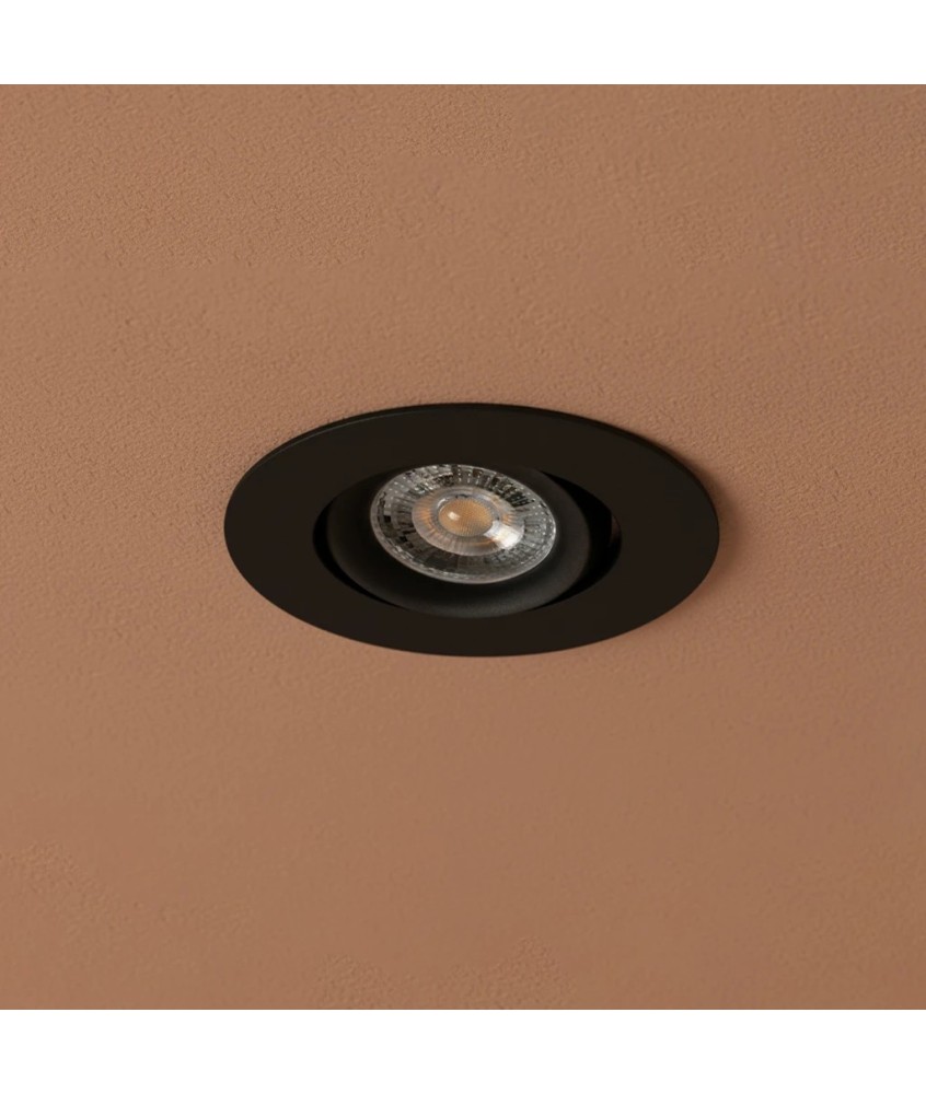 kelvo® OMEGA KLV-101-0036 Χωνευτό Κινούμενο Φωτιστικό Downlight Σποτ για Λάμπα MR16 με Ντουί GU10 AC 220-240V IP20 - Μαύρο Ματ - Μ10.5 x Π10.5 x Υ2.2cm - Q7.5cm